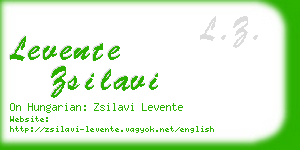 levente zsilavi business card